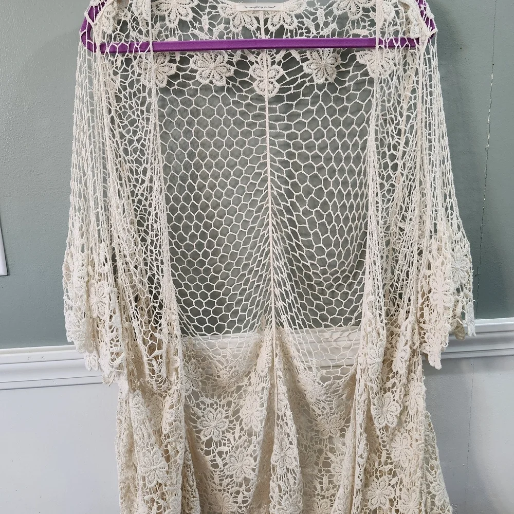 Simply Irresistible White Crochet Swim Coverup